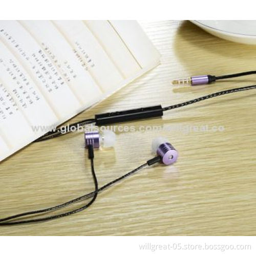 Earphone with remote control, works with Apple/Samsung, Huawei and HTC mobile phones